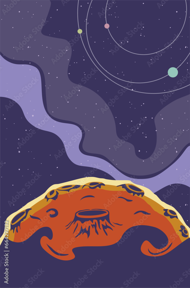 Fototapeta premium Cartoon starry space