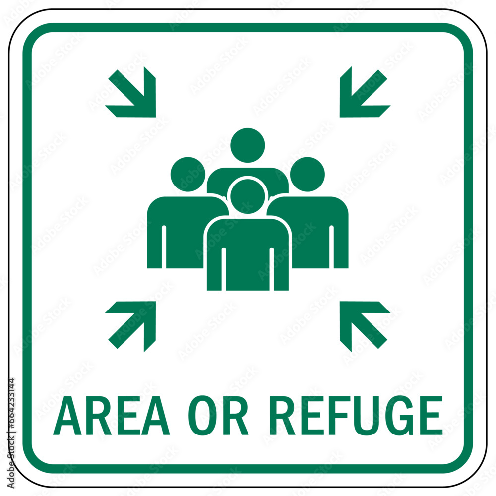 Area of refuge sign and labels Area of refuge sign and labels