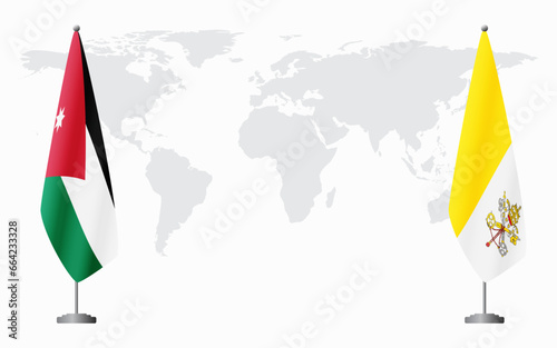 Jordan and Vatican flags for official meeting