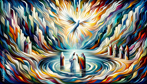 Photographie A Kaleidoscope of Faith: Christ's Baptismal Transformation