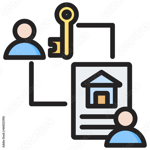 Leasing Outline Color Icon