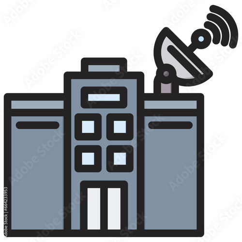 Satellite Office Outline Color Icon