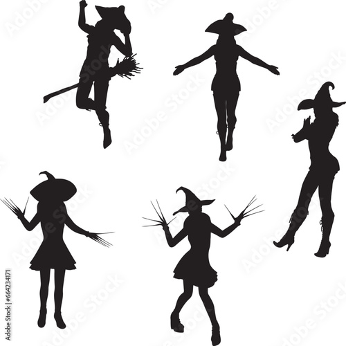 Witch woman silhouette