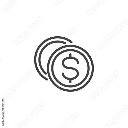 Dollar Coins line icon