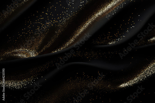 Black Background Shimmering With Gold Glitter Texture