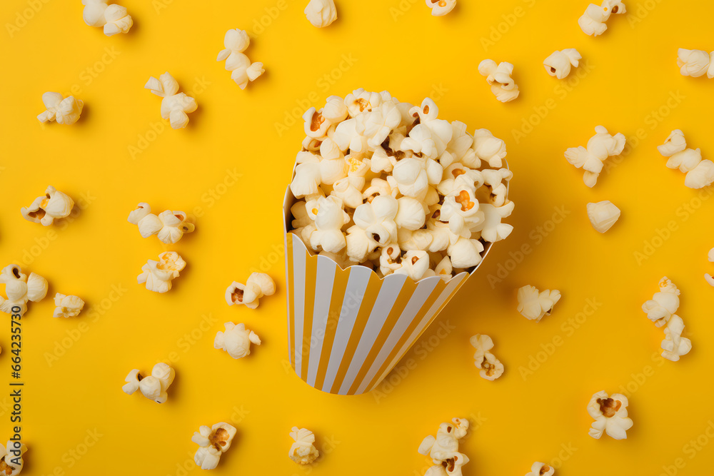 Popcorn pop out for movie theatre background