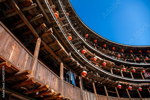 Picture Inside of the biggest Tulou, Fujian, China.