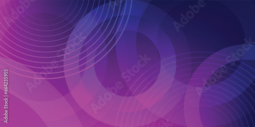 Modern purple background with circle and circle line elements. Vector illustration
