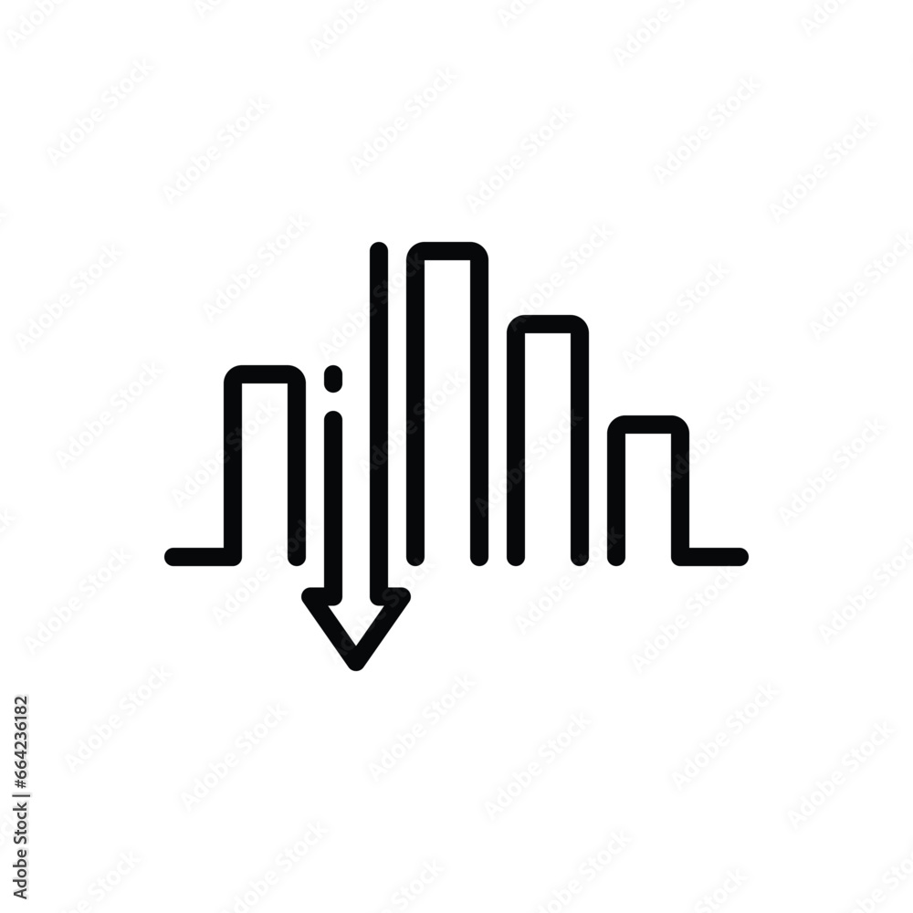 Black line icon for down Black line icon for down