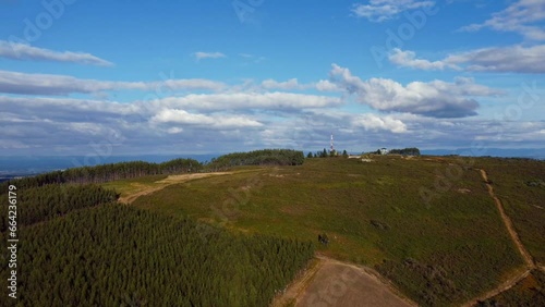 Hill Monte Picato Aerial, Agroforestry Landscape, Lugo, Galicia, Spain 4k DJI Mini 2 photo