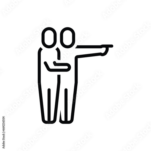 Black line icon for indicate 