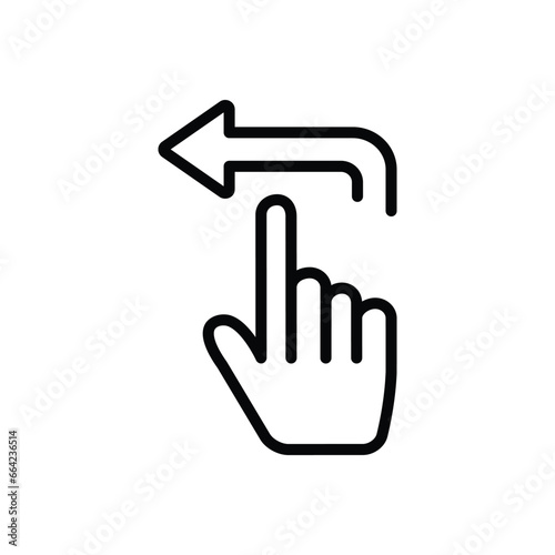 Black line icon for left 