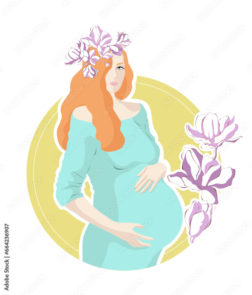 Pregnant Woman Vector Illustration