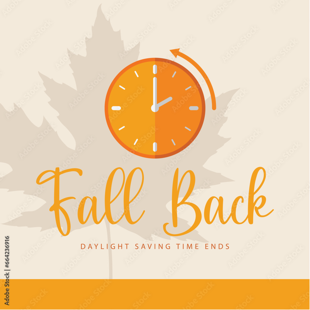 Daylight saving time ends. Clock vector illustration. Suitable for templates, web, social media, greeting cards etc