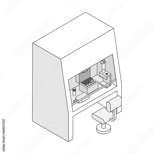 Foto クリーンベンチで細胞培養
