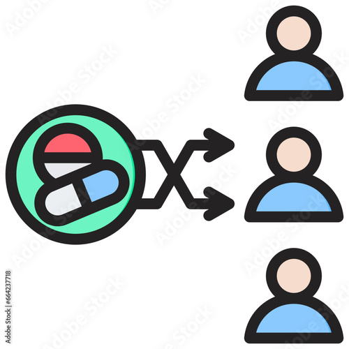 Randomization Outline Color Icon