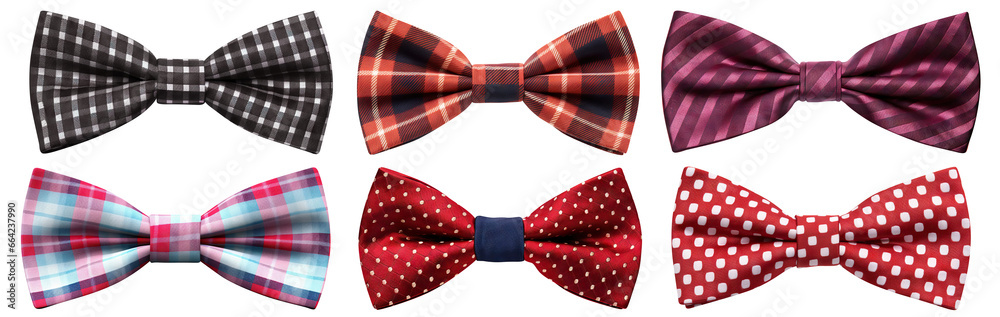 Set of stylish bow ties cut out Set of stylish bow ties cut out