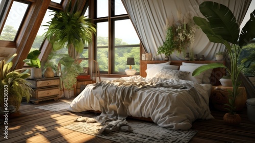Bright and Airy Bedroom with Sunlight Pouring In