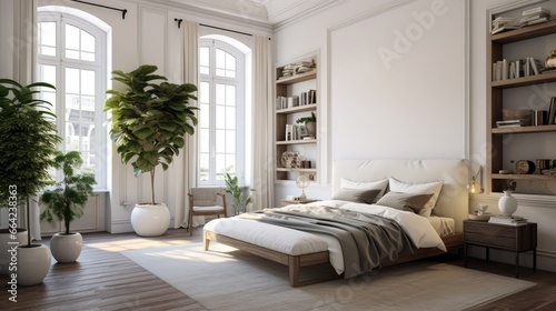 Modern Master Bedroom with a touch of green photo