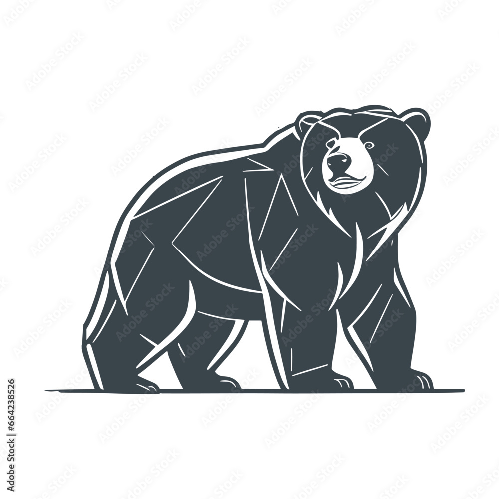 Obraz premium The bear symbolizes art design stock illustration