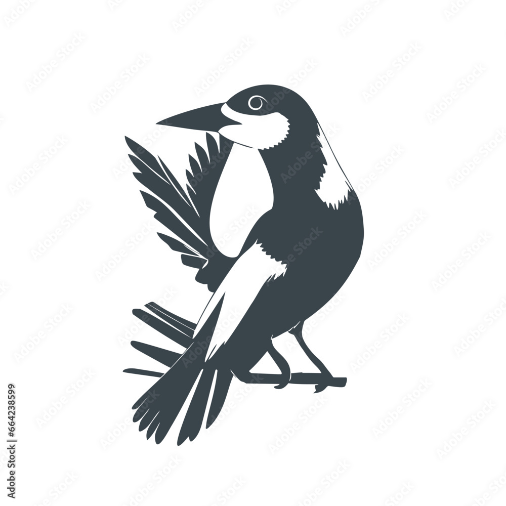 Fototapeta premium The bird symbolizes art design stock illustration