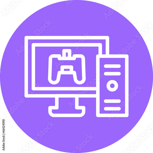 Vector Design Gaming Pc Icon Style
