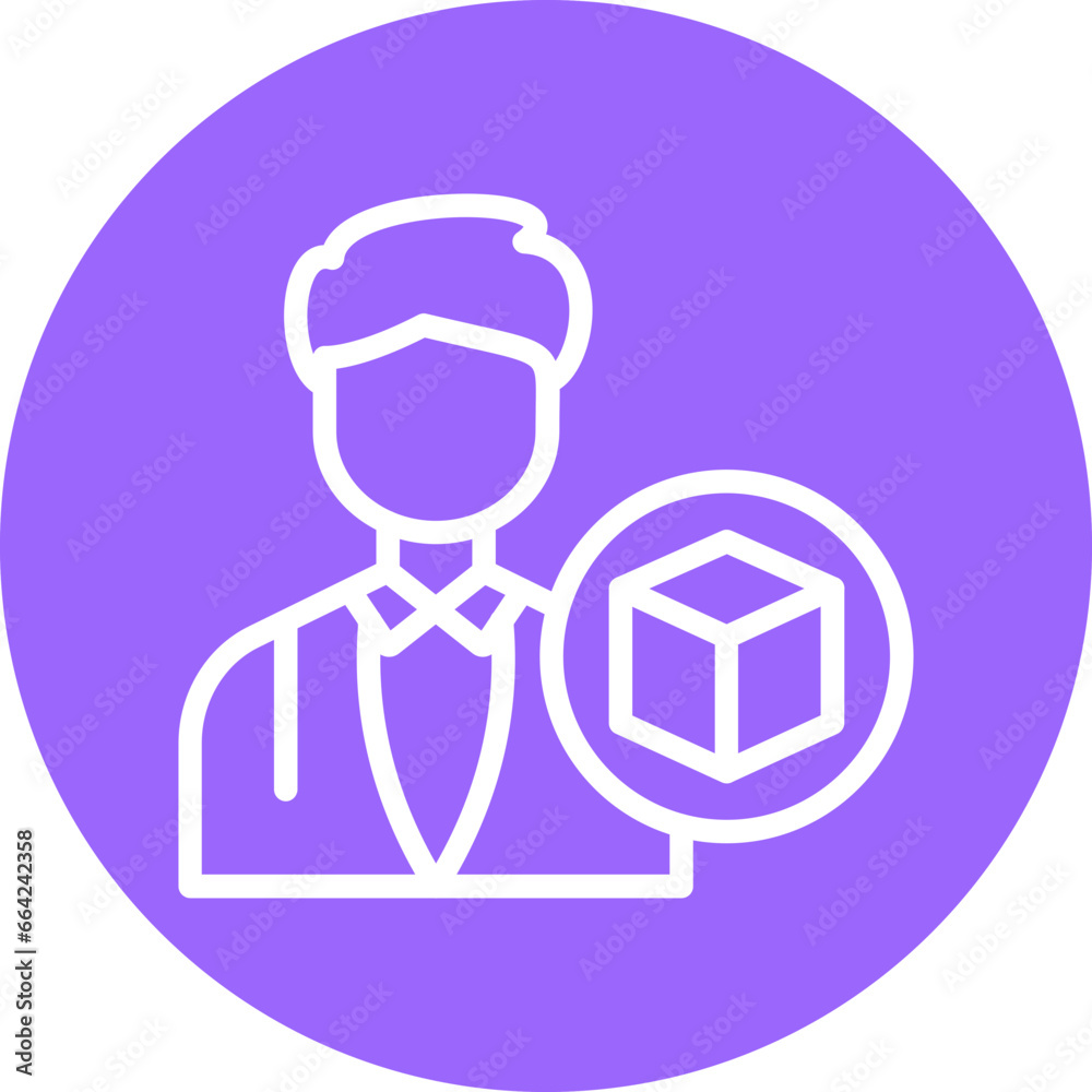Vector Design 3D Artist Male Icon Style Vector Design 3D Artist Male Icon Style