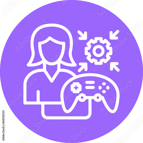 Vector Design Game Modder Female Icon Style