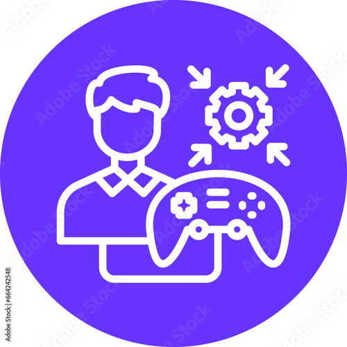 Vector Design Game Modder Male Icon Style