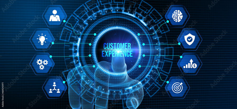 CUSTOMER EXPERIENCE inscription, social networking concept. Business, Technology, Internet and network concept. 3d illustration CUSTOMER EXPERIENCE inscription, social networking concept. Business, Technology, Internet and network concept. 3d illustration
