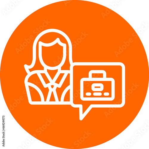 Vector Design Job Seeker Female Icon Style