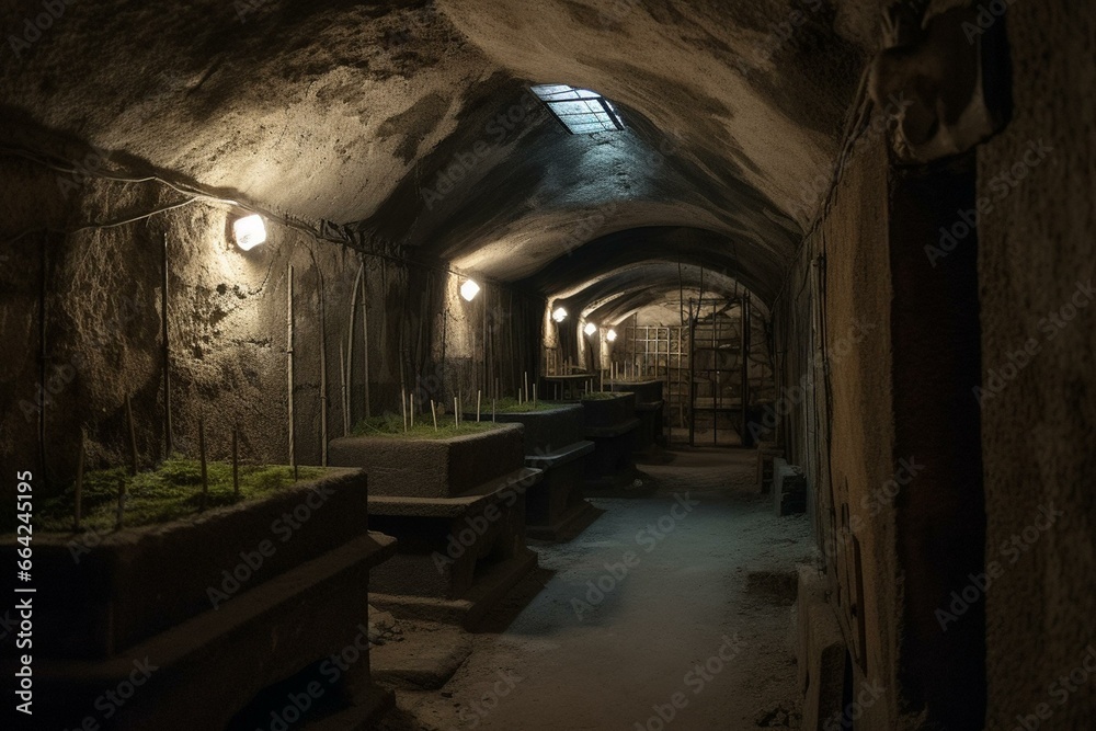 underground cemetery. Generative AI