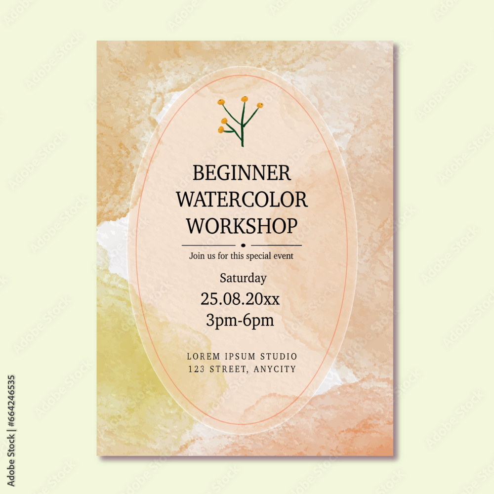 watercolor workshop flyer