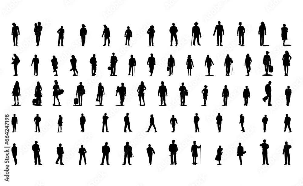 People silhouettes vector illustration collection People silhouettes vector illustration collection