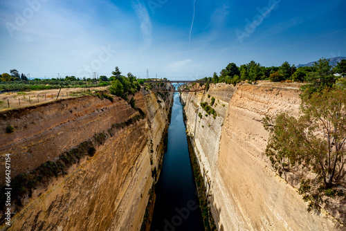Corinth Canal view in Greece photo