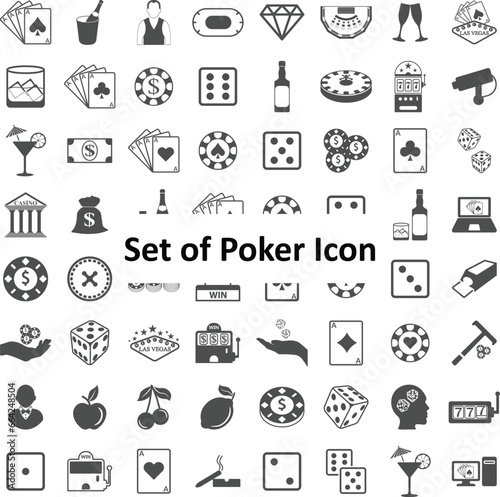 Set of casino icons. Poker icon pack
