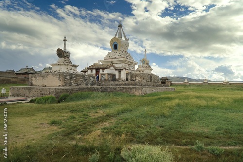 Wallpaper Mural Erdene Zu Monastery in Kharkhorin, Mongolia against a cloudy blue sky Torontodigital.ca