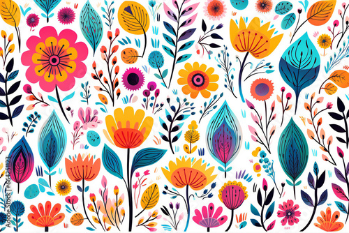 Cute scandinavian style botanical background, Generative AI	