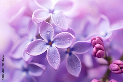 Lilac blossom macro background with copy space.