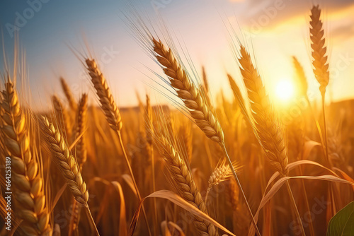 Golden Wheat Field Under Breathtaking Sunset