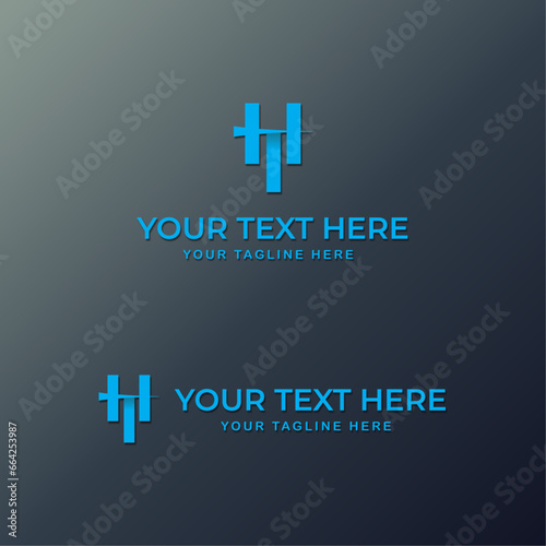 Alphabet letter icon logo TH or HT