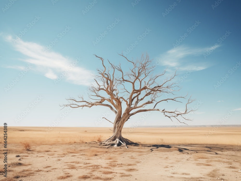 Photography of dry land and tree Photography of dry land and tree