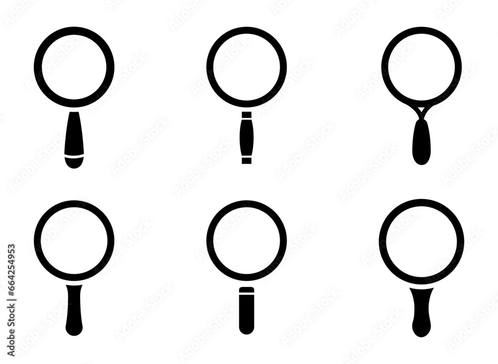 Search icon set. find, magnify, magnifying, glass, zoom, loupe, searching, look, discovery, research, magnifier, icons. Black solid icon collection. Vector illustration Search icon set. find, magnify, magnifying, glass, zoom, loupe, searching, look, discovery, research, magnifier, icons. Black solid icon collection. Vector illustration