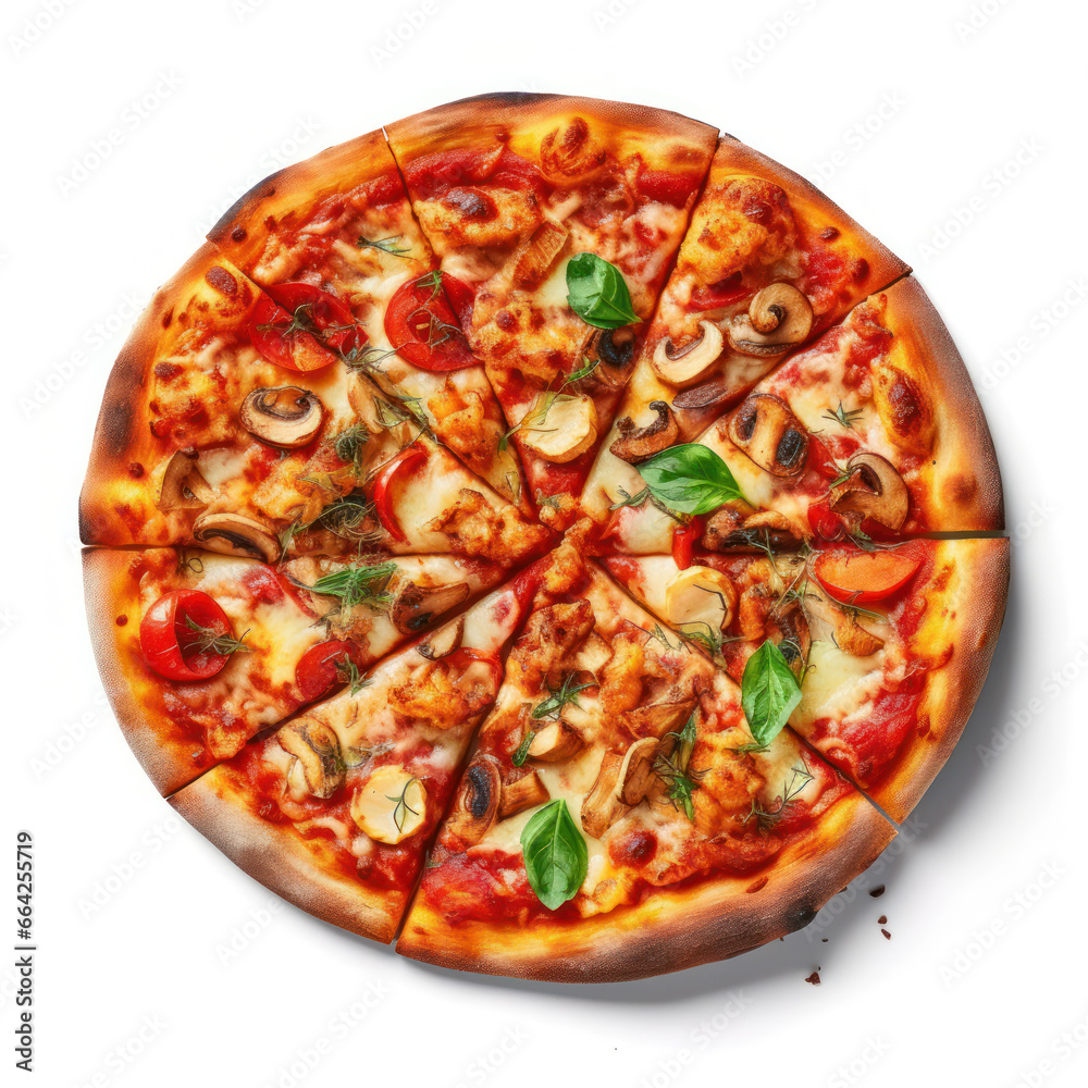 Pizza Studio Shot Isolated on Clear Background, Food Photography, Generative AI Pizza Studio Shot Isolated on Clear Background, Food Photography, Generative AI