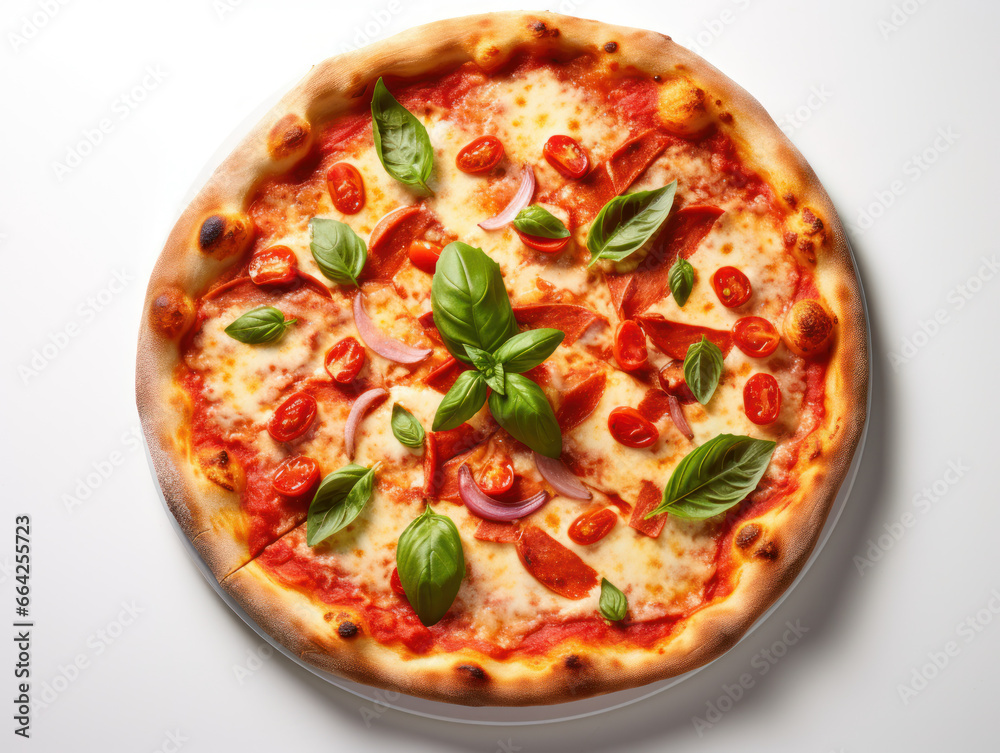 Pizza Studio Shot Isolated on Clear Background, Food Photography, Generative AI