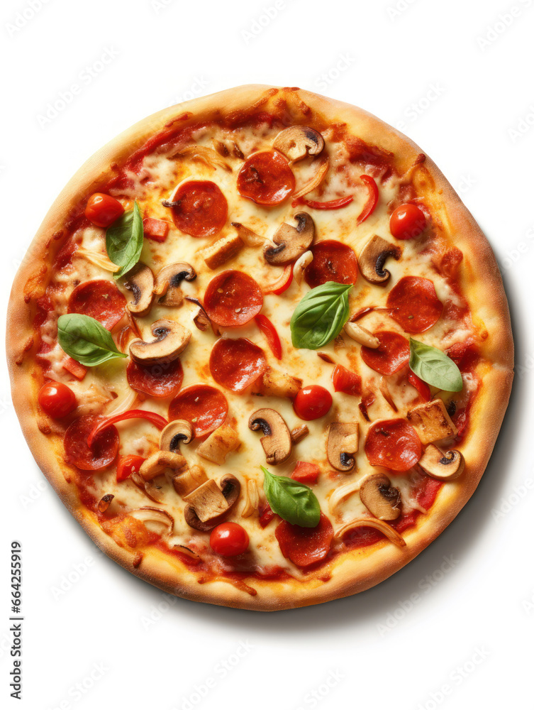 Pizza Studio Shot Isolated on Clear Background, Food Photography, Generative AI Pizza Studio Shot Isolated on Clear Background, Food Photography, Generative AI