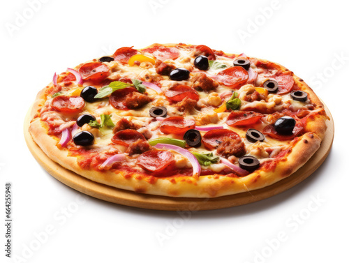 Pizza Studio Shot Isolated on Clear Background, Food Photography, Generative AI