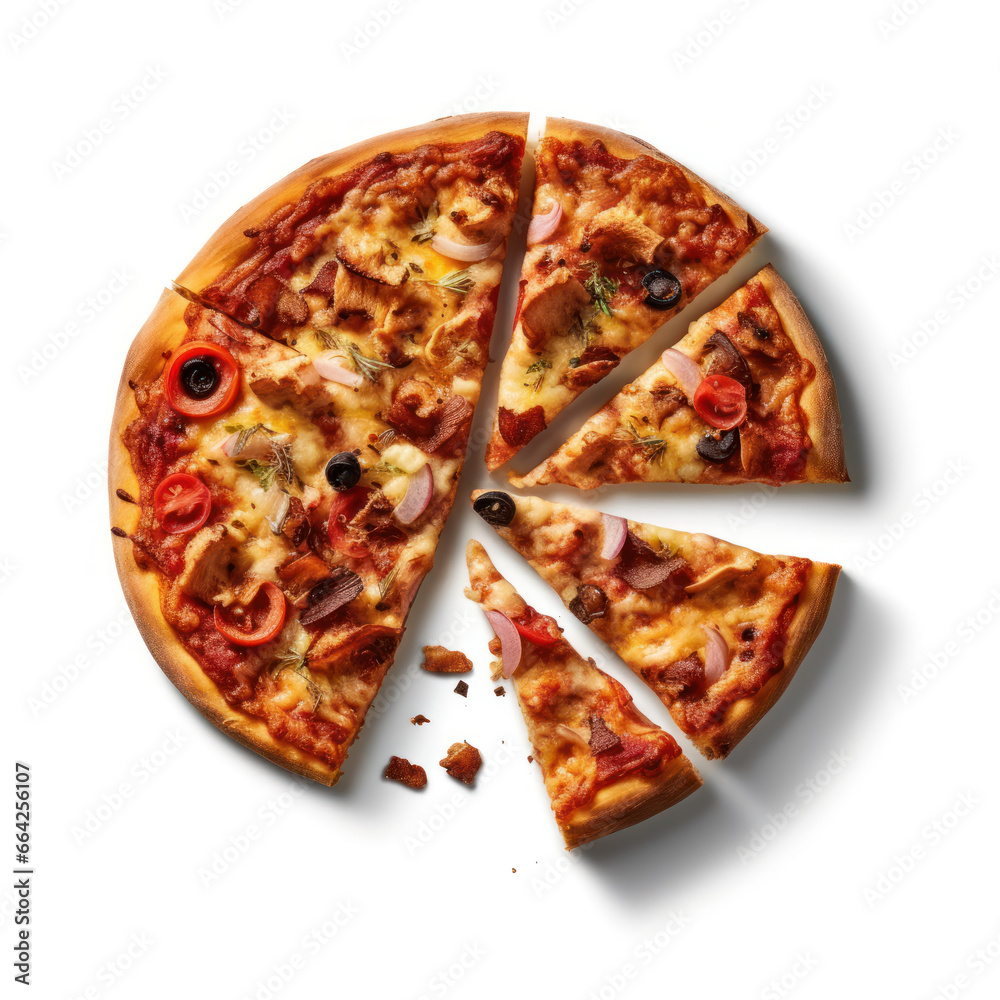 Pizza Studio Shot Isolated on Clear Background, Food Photography, Generative AI Pizza Studio Shot Isolated on Clear Background, Food Photography, Generative AI