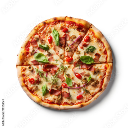 Pizza Studio Shot Isolated on Clear Background, Food Photography, Generative AI