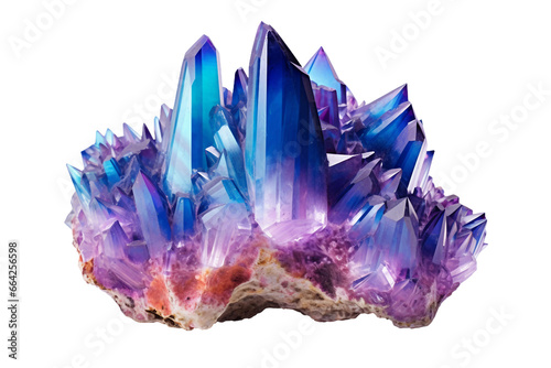 Crystal Geode Formation on transparent background.